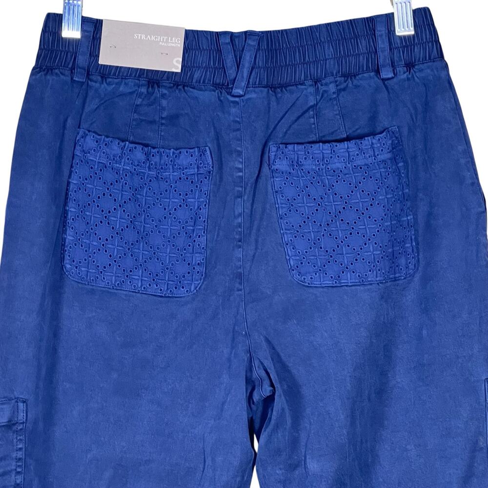 Soft Surroundings “Mira Vista Eyelet Crop Pants” in Patriot Blue Size Small NWT - Picture 9 of 15